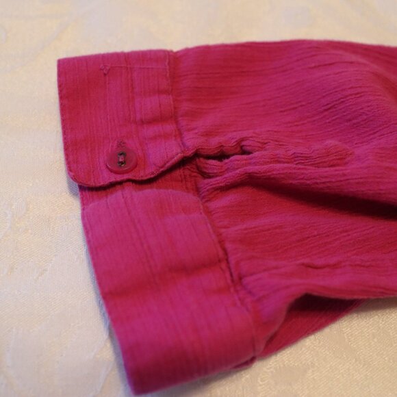 Lane Bryant Size 14-16 Lightweight Pink Gauzy Blouse V-Neck with Buttons Cotton - Picture 11 of 13
